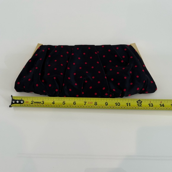 DOLCE & GABBANA BLACK AND RED POLKA DOT HARD GOLD CASE CLUTCH NWOTS! - Picture 16 of 17